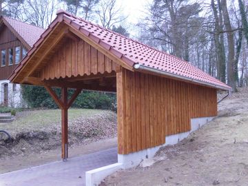 Tonziegeleindeckung Carport